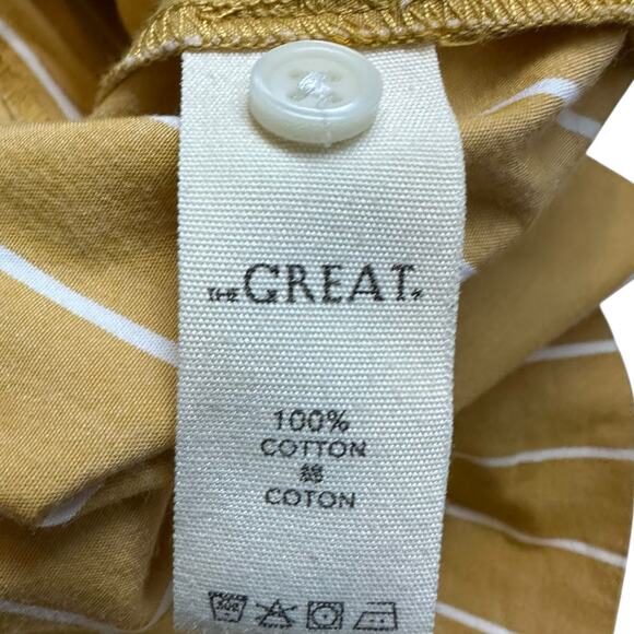 THE GREAT The Laurel Pinstripe Midi Dress Women's Size 2 US Size Medium Sunshine - Picture 8 of 10